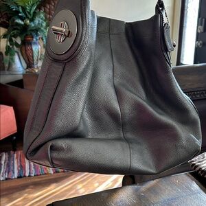 Coach Black Leather Shoulder Bag
